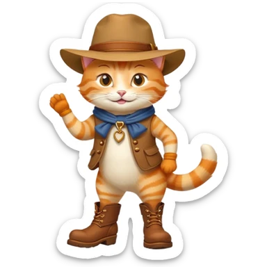 Puss in Boots character with classic hat and boots sticker