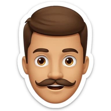 mustache Young boy,Big mustache, different faces. sticker