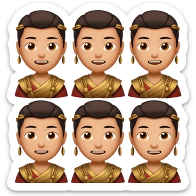 create an emoji set of a cartoonish character from china from 2000 BC doing different emotions sticker