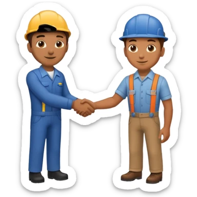 Mechanic and gentleman shaking hands sticker