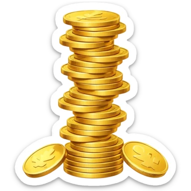 stack of coins growing taller sticker