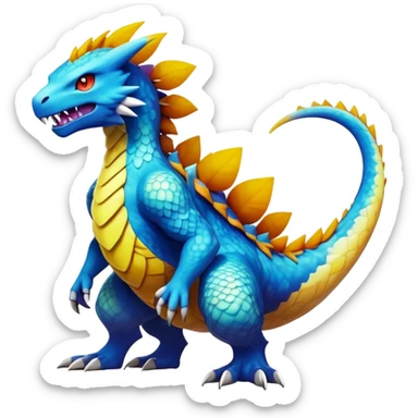 Colorful Vibrant Unique Pokémon-Digimon-Monster-Beast-Fakémon-hybrid-creature (full body) sticker