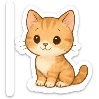 cute cat sitting, adorable and charming, general style sticker