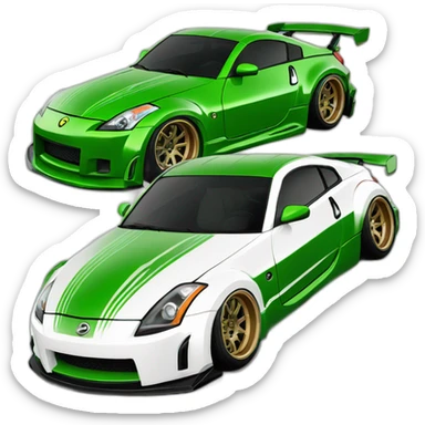 350z drift tuning green sticker