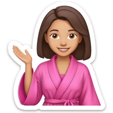 lightskin girl in pink robe sticker