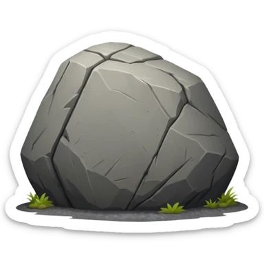 a Boulder in a road  sticker