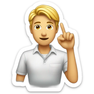 person clicking on a button sticker