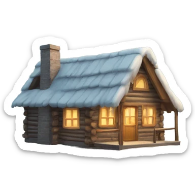 winter cabin sticker