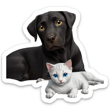 realistic blue eyed cat sticker