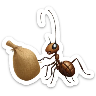 ant with bindle on stick sticker