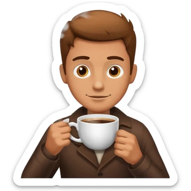 A man offering you coffee in the morning sticker