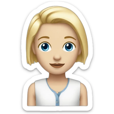 Blonde short girl blue eyes with tall boy sticker