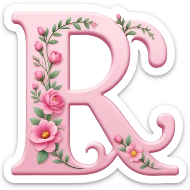Pink romantic alphabet letter sticker