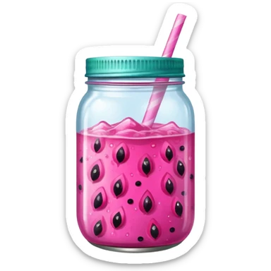 Dragonfruit drink in a mason jar  sticker