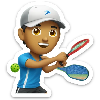 Handsome Filipino playing pickleball sticker