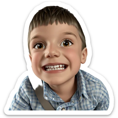 boy in plaid shirt sticker