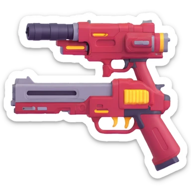 Star-Lord's quad blaster from different angles sticker