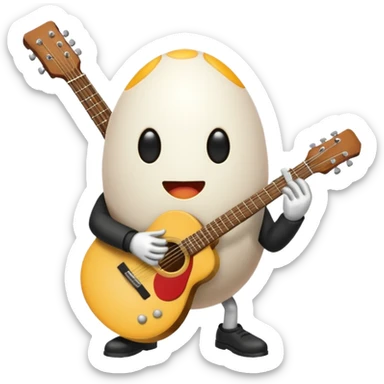Faceless Egg playing a guitar sticker