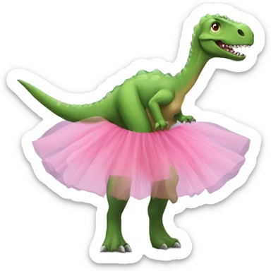 dinosaur in a tutu sticker