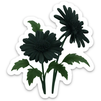 black flowers sticker