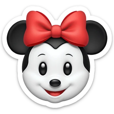 minnie mouse black and white outline sticker