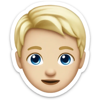 Baby boy blond hair blue eyes and blue skin sticker