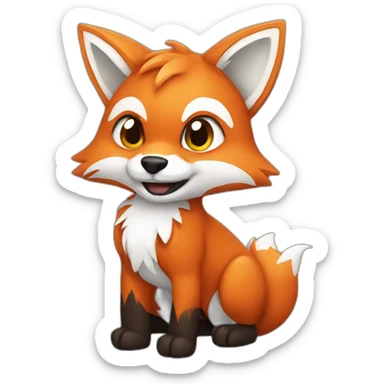 Fox wearing a Stitch costume sticker