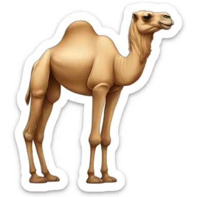 camel full body with a human face sticker