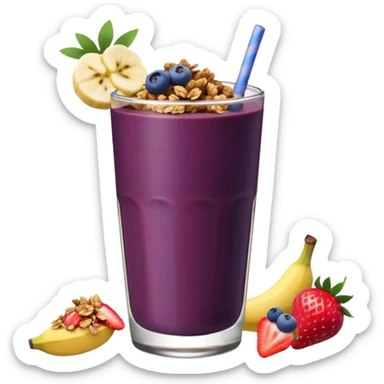 Vaso con açai, que lleve granola plátano arándanos y frutillas sticker