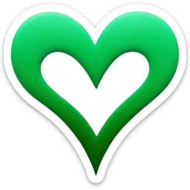 Green ombré heart  sticker