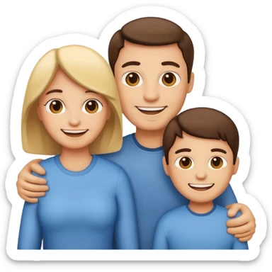 Emoji de família com pai e quatro família  sticker