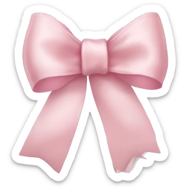 light pink ribbon bow sticker