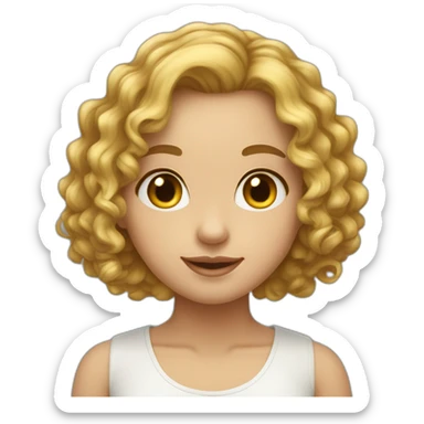 girl with long curly hair under a bob and fair skin под каре и светлой кожей sticker