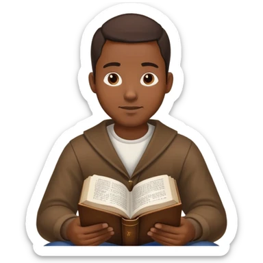 Black guy sitting down reading Bible  sticker