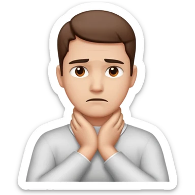 Someone annoyed with their hands crossed on their nexk sticker