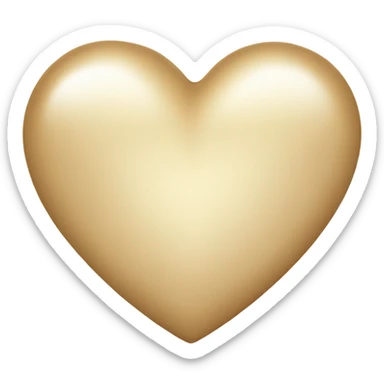 Shiny beige heart sticker