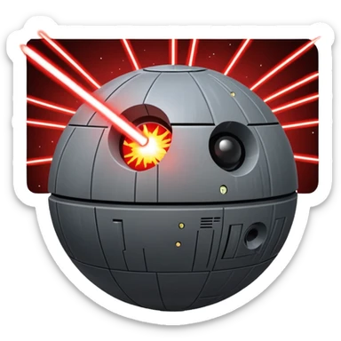 Death star firing at usa sticker