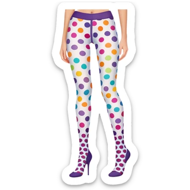 Colorful patterned tights with polka dots sticker