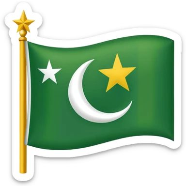 Flag of Kashmir it h crescent and star and of yellow, green and white colours  sticker