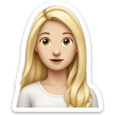 White girl with blond long hare sticker