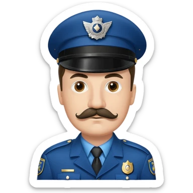 policeman with hitler moustache sticker