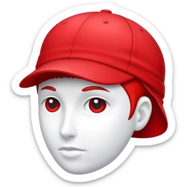 red headwear on display sticker