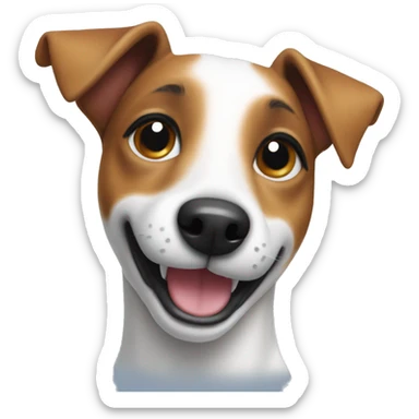 Jack Russell dog smiling sticker