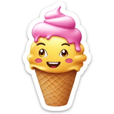 Anime character eating ice cream sticker