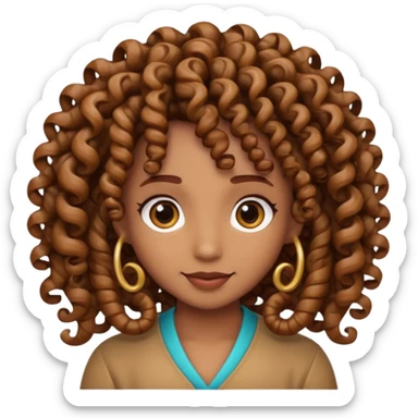 curly hair strand shaped like a spiral sticker