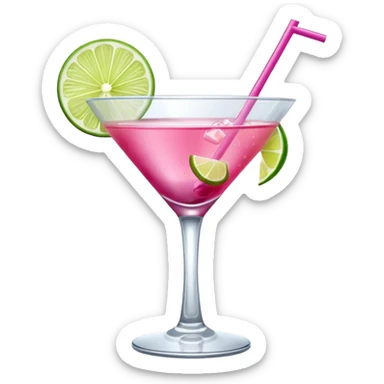 cosmopolitan with a piece of lime hanging from the rim sticker