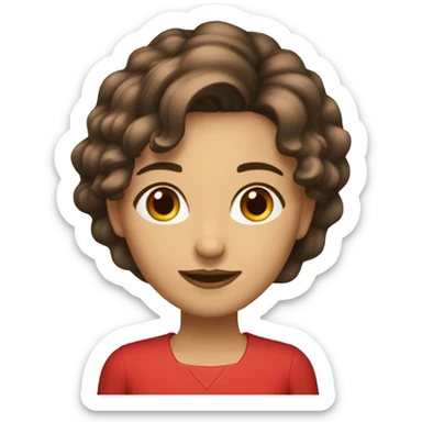 Mujer con pelo corto y rojo cobrizo sticker