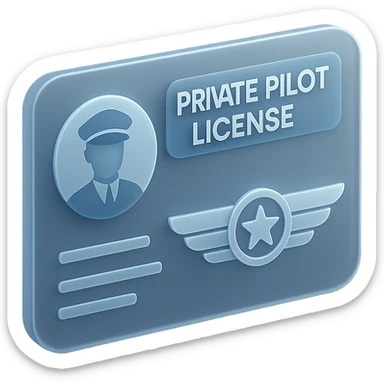 modern private pilot license with a sleek blue and white color scheme and subtle gradients sticker