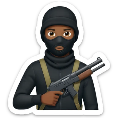 black Nike Ski mask tn guy with gun sticker