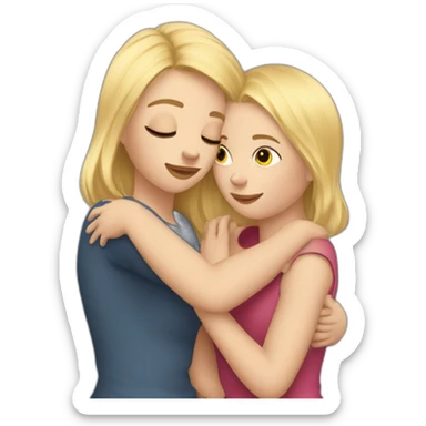 Deux fille blonde qui se font un calin sticker